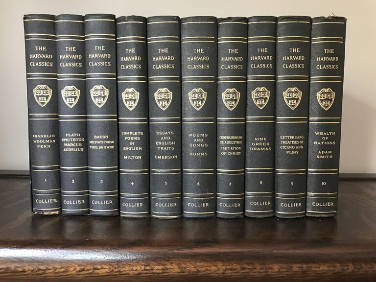 Bound reference volumes on shelves